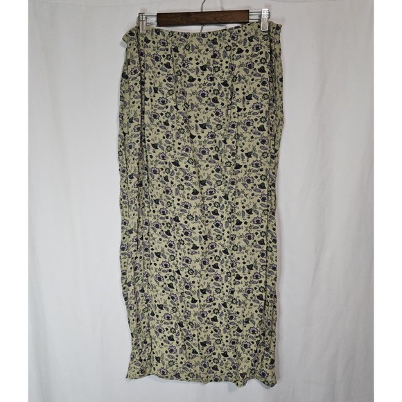 Cottagecore Prairie Floral Maxi‎ Skirt Soft Green Romantic 90s Aesthetic - Picture 5 of 8
